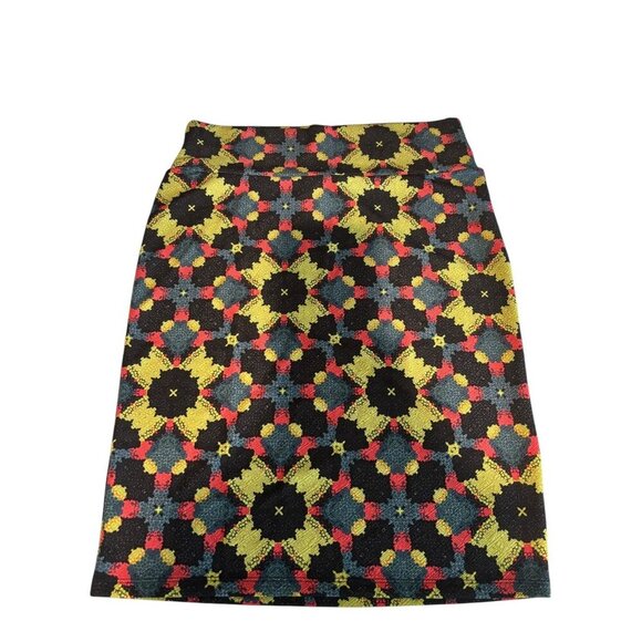 LuLaRoe Cassie Women's A-Line Green & Black Skirt - Picture 1 of 6